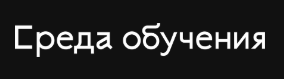 Высшая школа СРЕДА ОБУЧЕНИЯ